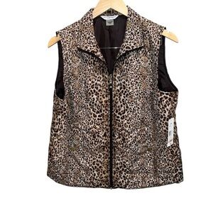 NEW Allison Daley Brown Leopard Print Vest.
